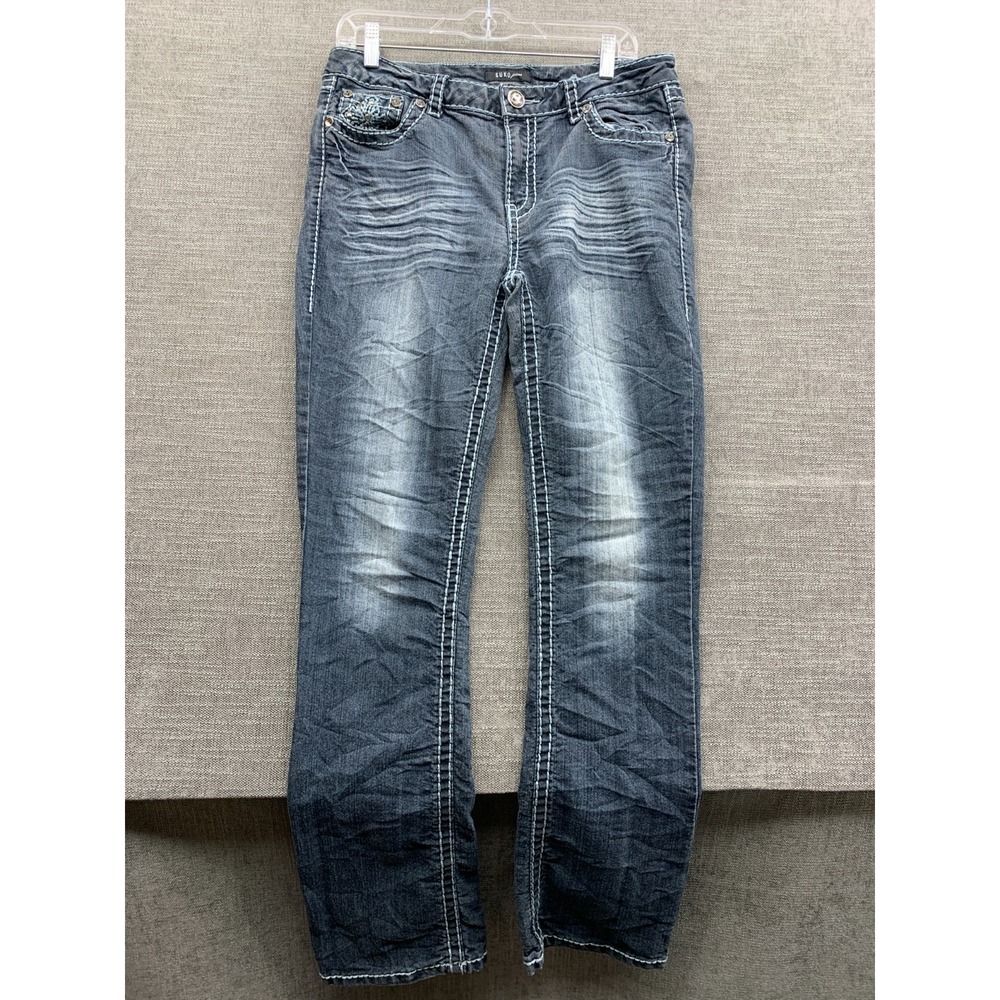 Suko Jeans Men 33 Gray Whiskering Denim Medium Wash Classic Straight Leg Outdoor